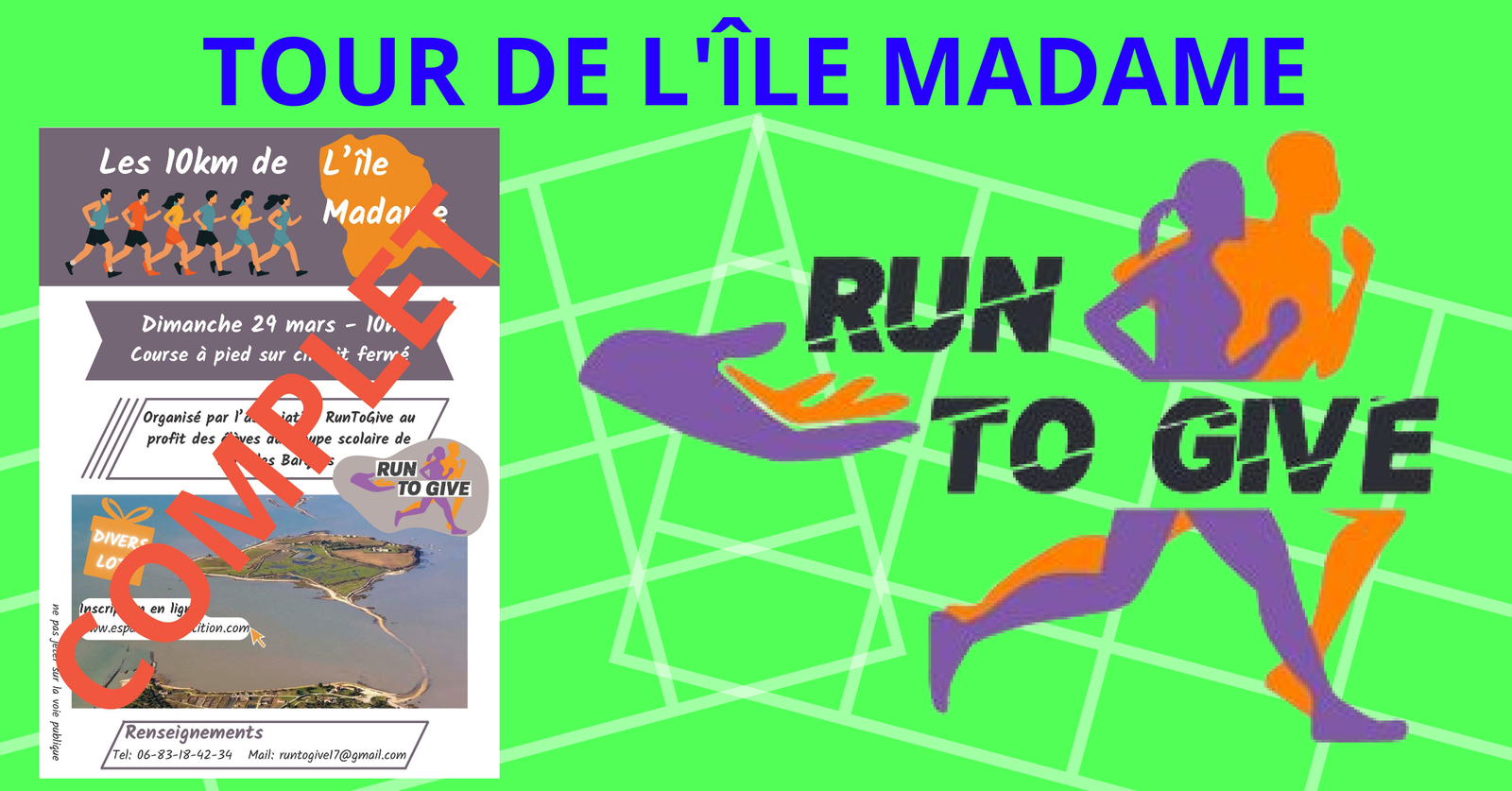 Cinq coureurs verts font le Tour de l'île Madame