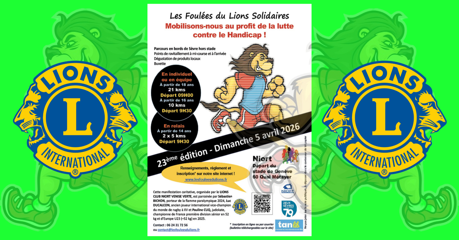 Alexandra sur un podium des Foulées du Lions