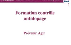 Formation Anti-dopage