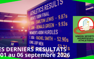 Résultats club du 01 au 06 septembre 2026