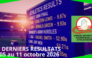 RÉSULTATS CLUB DU 05 AU 11 OCTOBRE 2026