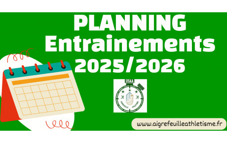 Planning entrainements 2025/2026